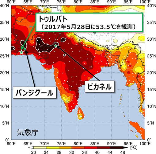 異常気象の地図